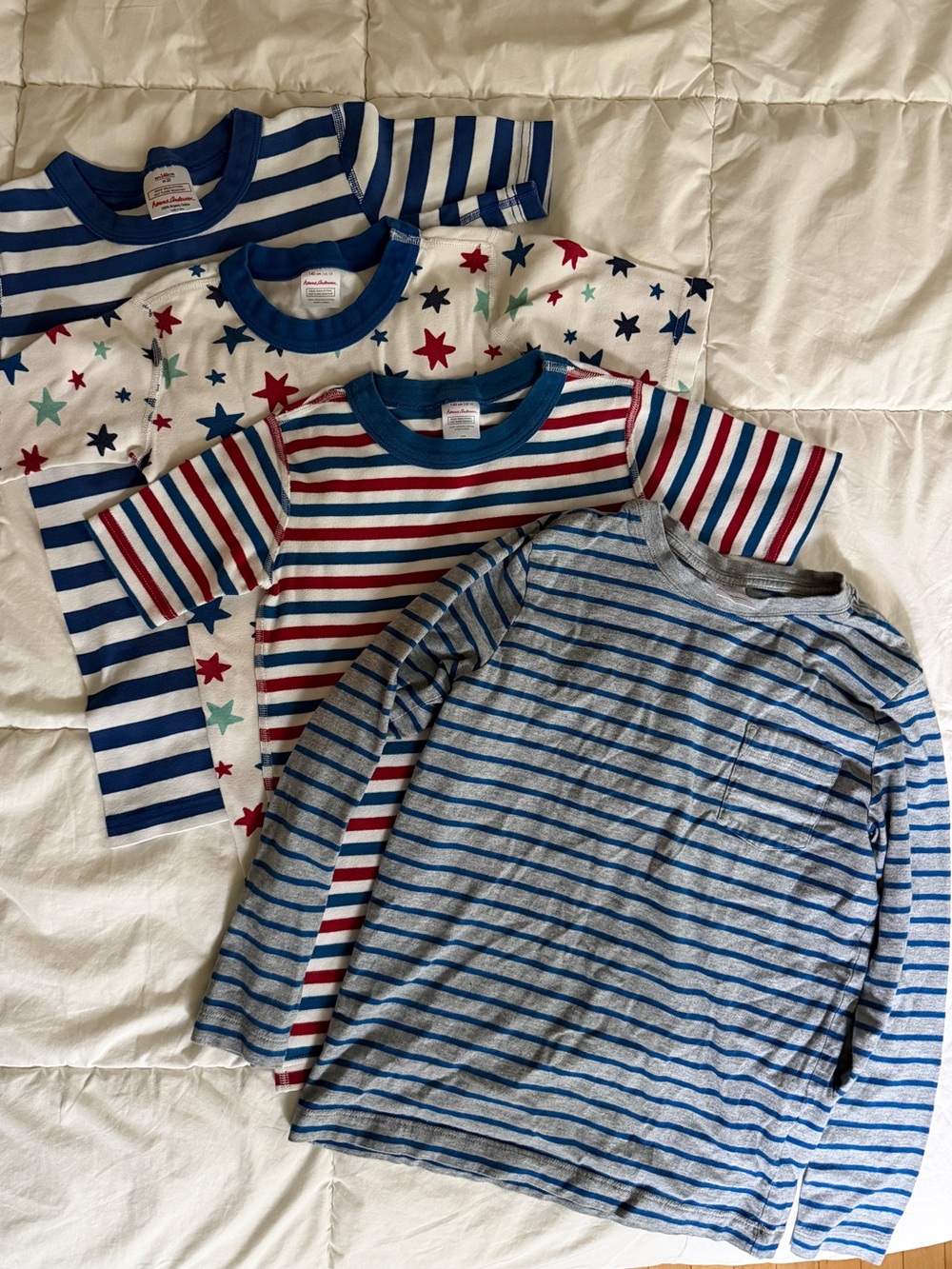 Hanna Andersson Blue, Red & White Striped and Star Tee Lot